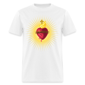 The Sacred Heart of Jesus Christ Shirt Religious Catholic T-shirt Size S-6XL - white