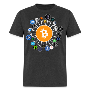 Bitcoin shirt BTC ETH LTC XMR Hodlers Decentralized Crypto Altcoin T-Shirt S-6XL - heather black