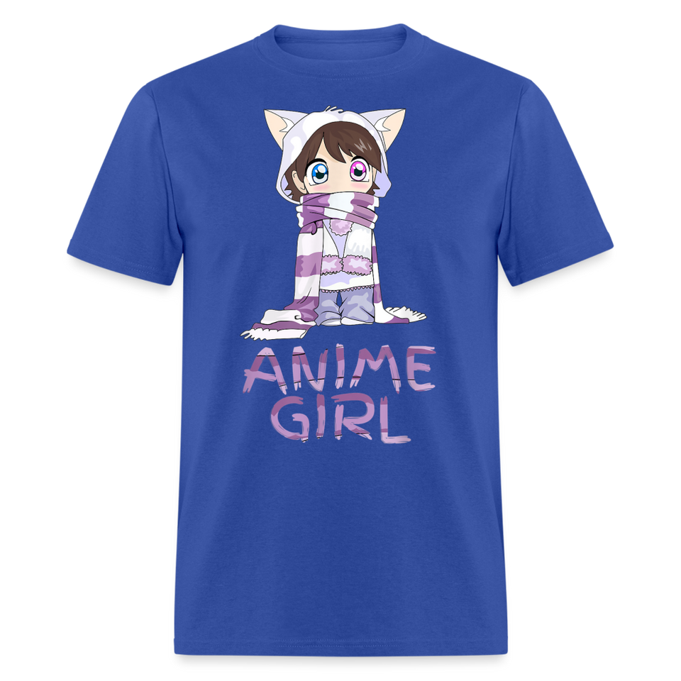 Kawaii Anime Girl Kawaii Clothes Cute Girl With Kitty Ears T-Shirt - royal blue