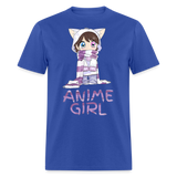 Kawaii Anime Girl Kawaii Clothes Cute Girl With Kitty Ears T-Shirt - royal blue