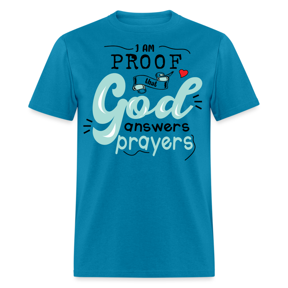God answers prayers shirt Catholic Religious Faith Jesus T-Shirt size S-6XL - turquoise