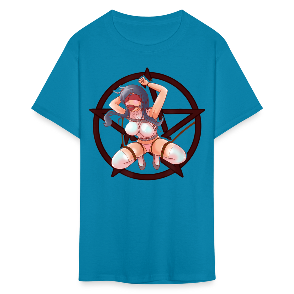 Anime Bondage BDSM shirt Manga Anime Waifu japanese Girl Ahegao T-Shirt - turquoise