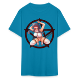 Anime Bondage BDSM shirt Manga Anime Waifu japanese Girl Ahegao T-Shirt - turquoise
