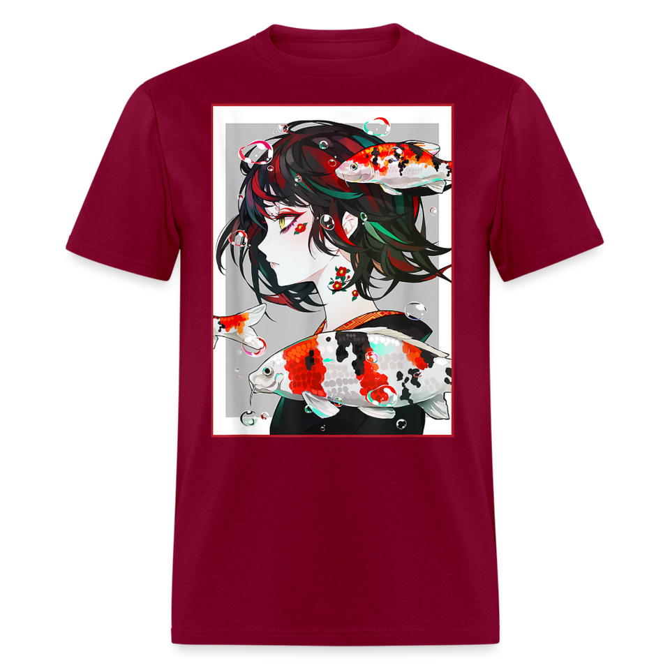 Anime Girl Cute Japanese Aesthetic shirt Anime Tee Otaku Fish Waifu Gift T-Shirt - burgundy