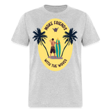 Make Friends with the Waves shirt Beach Surfing Lover T-Shirt Size S-6XL - heather gray