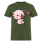 Cute Axolotl Lover Shirt Kawaii Pastel Goth Japan Anime Comic Lovely T-Shirt - military green
