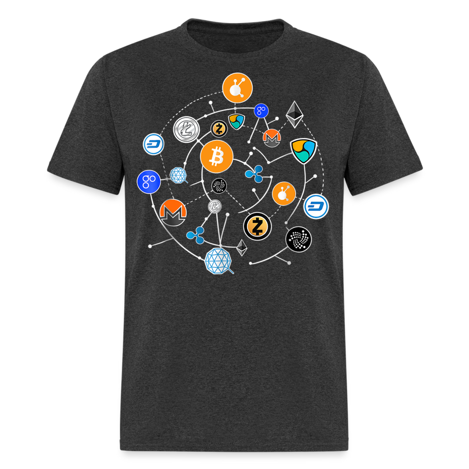 Bitcoin shirt BTC ETH LTC XMR Hodlers Decentralized Crypto Altcoin T-Shirt S-6XL - heather black