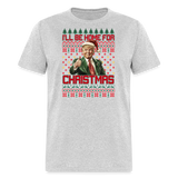 I'll be home for Christmas shirt Trump Ugly Christmas T-shirt size S-6XL - heather gray