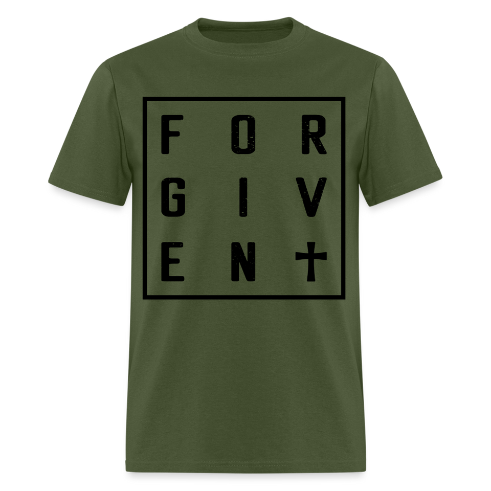 Forgiven shirt Catholic Religious Cross Jesus Faith T-Shirt size S-6XL - military green