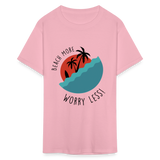 Beach More Worry Less shirt Surf board Surfer T-Shirt Size S-6XL - pink