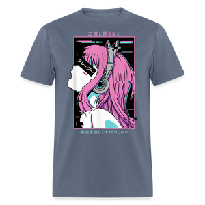 Sexy Ecchi Girl shirt Vaporwave Crazy Waifu Lewd Anime Girl T-Shirt Size S-6XL - denim
