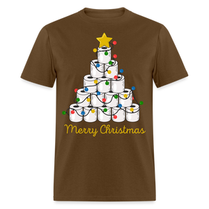 Funny Merry Quarantine Christmas Toilet Paper shirt Xmas Family T-Shirt - brown