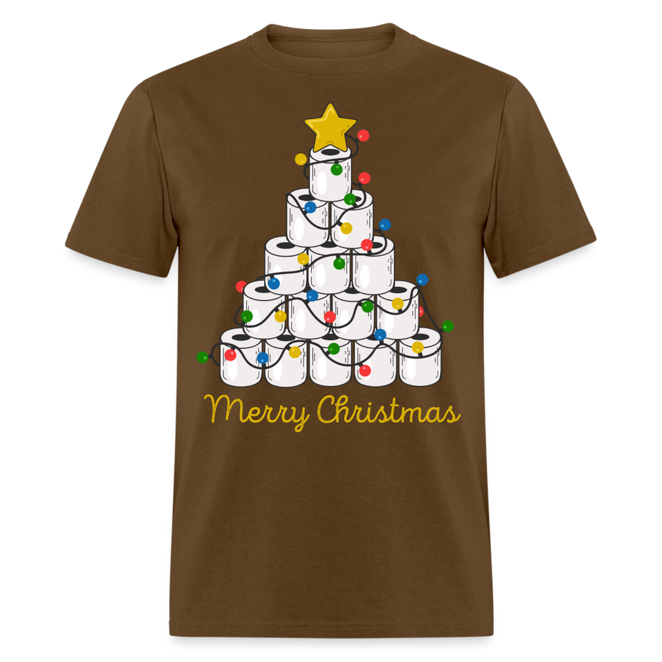 Funny Merry Quarantine Christmas Toilet Paper shirt Xmas Family T-Shirt - brown