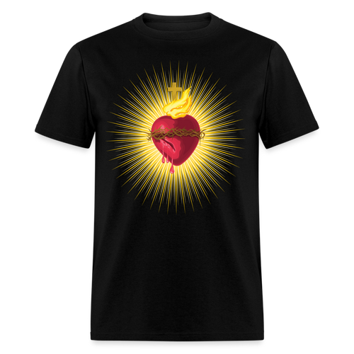 The Sacred Heart of Jesus Christ Shirt Religious Catholic T-shirt Size S-6XL - black