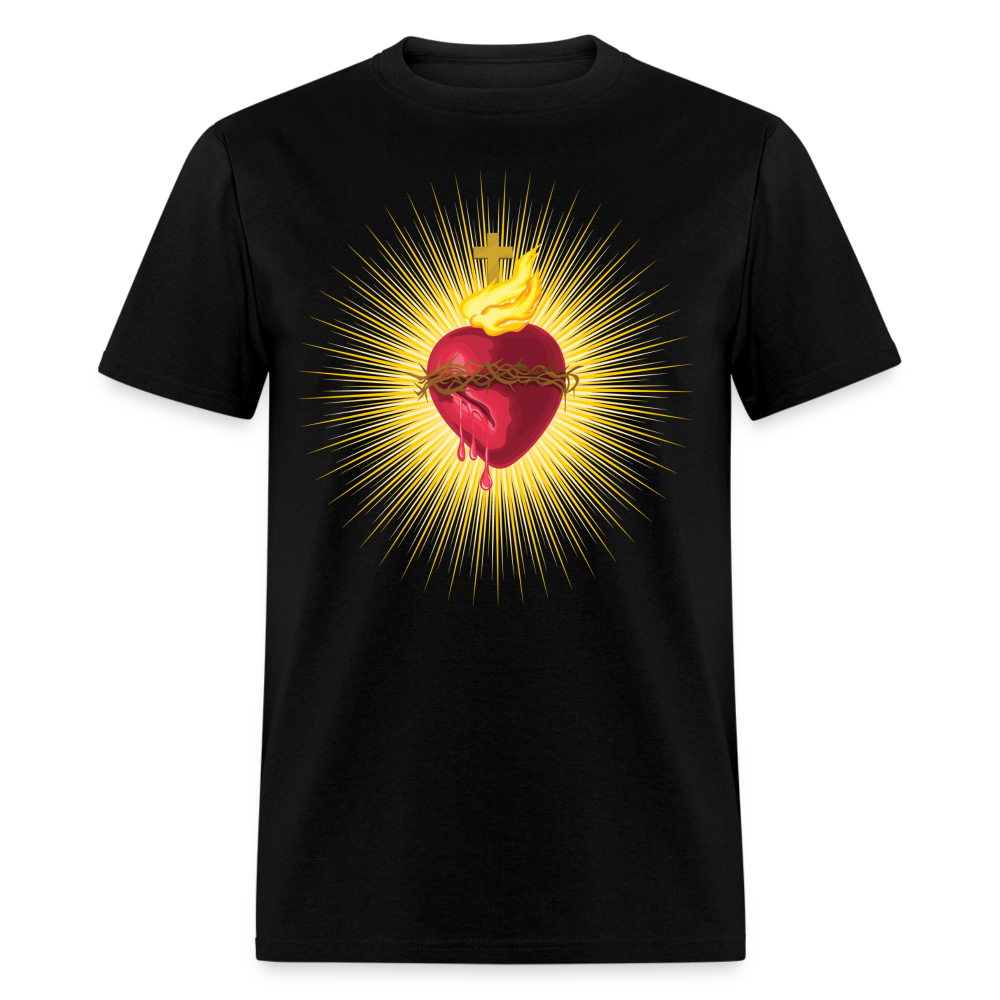 The Sacred Heart of Jesus Christ Shirt Religious Catholic T-shirt Size S-6XL - black