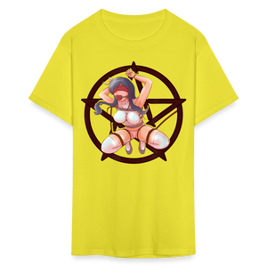 Anime Bondage BDSM shirt Manga Anime Waifu japanese Girl Ahegao T-Shirt - yellow