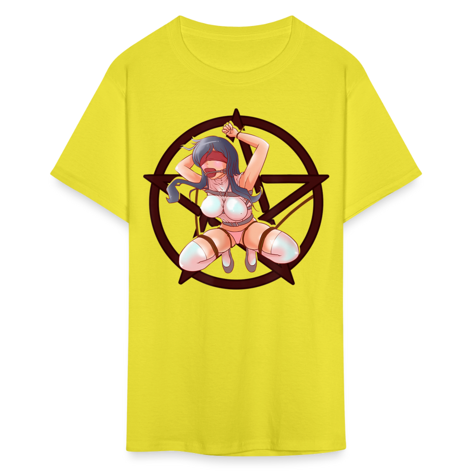Anime Bondage BDSM shirt Manga Anime Waifu japanese Girl Ahegao T-Shirt - yellow