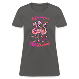 I'm Dreaming of a Pink Christmas Shirt Flamingo Bird Women's T-Shirt - charcoal