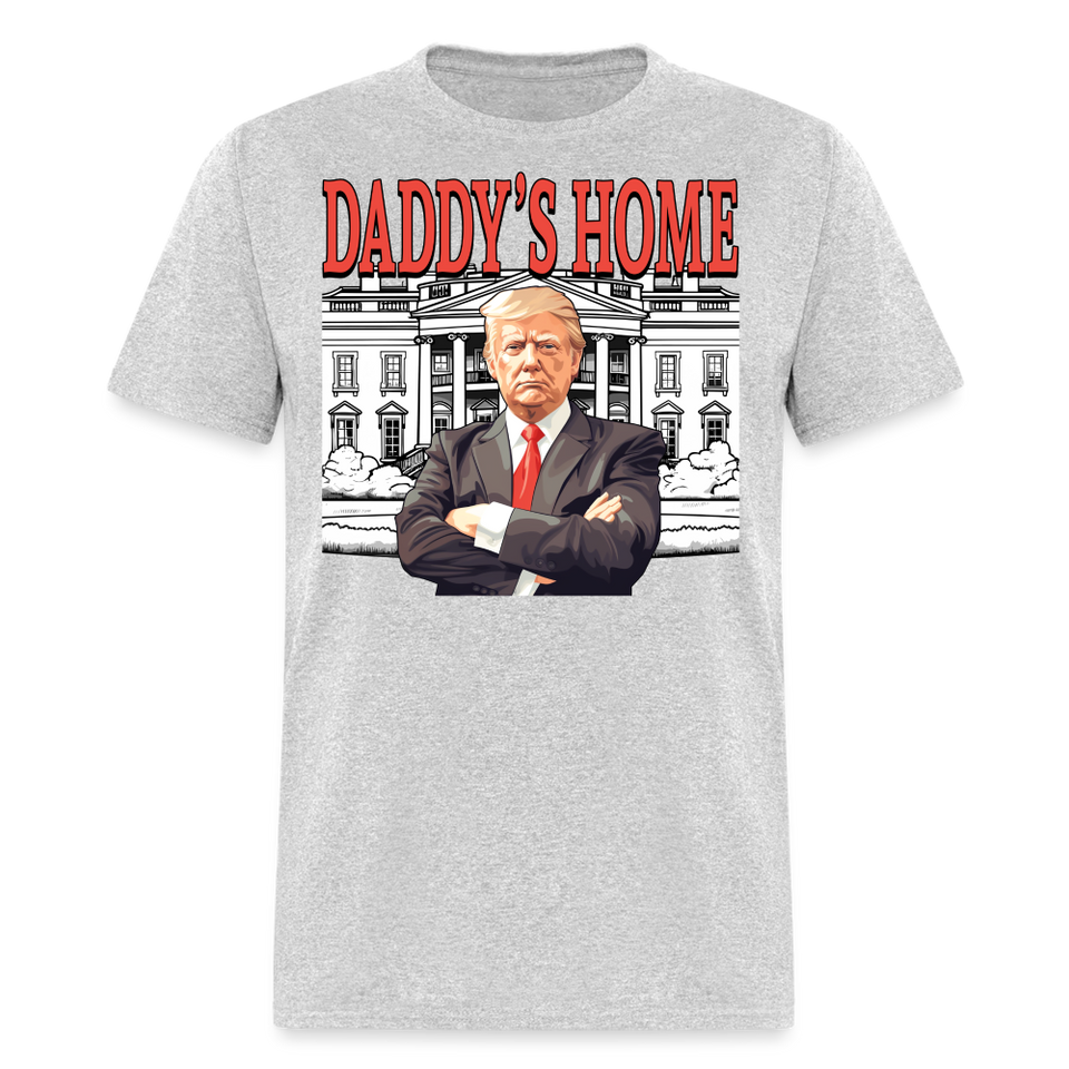 Funny Daddy's Home Trump Pink 2024 Take America Back 2024 T-Shirt - heather gray