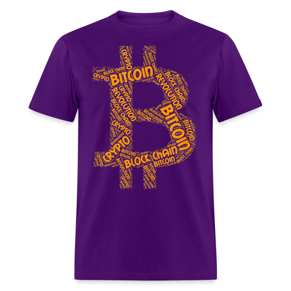 Bitcoin Crypto Revolution shirt Cryptocurrency BTC Block Chain TShirt Size S-6XL - purple