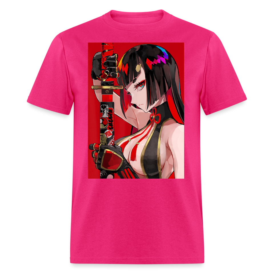 Anime Sexy Ecchi Girl shirt Samurai Waifu Japanese Aesthetic Otaku Kawaii TShirt - fuchsia