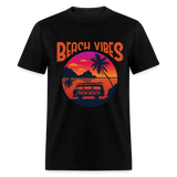 Beach Vibes shirt Palm Beach Surf Board Surfer Surfing T-Shirt Size S-6XL - black