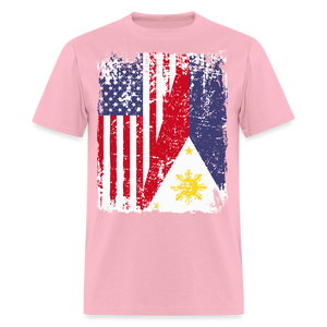 Pinoy USA shirt I Love Filipino American Flag Grunge Vintage T-Shirt Size S-6XL - pink