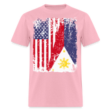 Pinoy USA shirt I Love Filipino American Flag Grunge Vintage T-Shirt Size S-6XL - pink