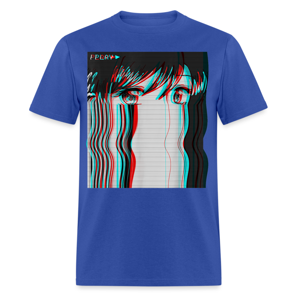 Vaporwave Aesthetic Sad Anime Girl Retro Eboy Egirl Harajuku T-Shirt - royal blue
