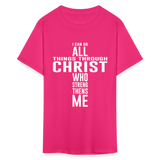 I can do all things through christ shirt Catholic Religious Lord Jesus T-Shirt - fuchsia