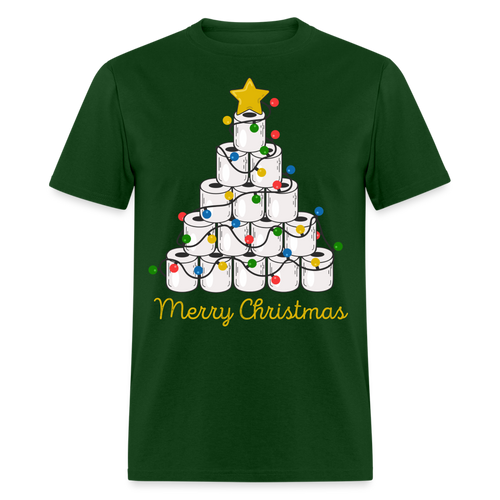 Funny Merry Quarantine Christmas Toilet Paper shirt Xmas Family T-Shirt - forest green
