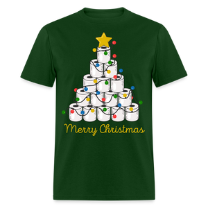 Funny Merry Quarantine Christmas Toilet Paper shirt Xmas Family T-Shirt - forest green