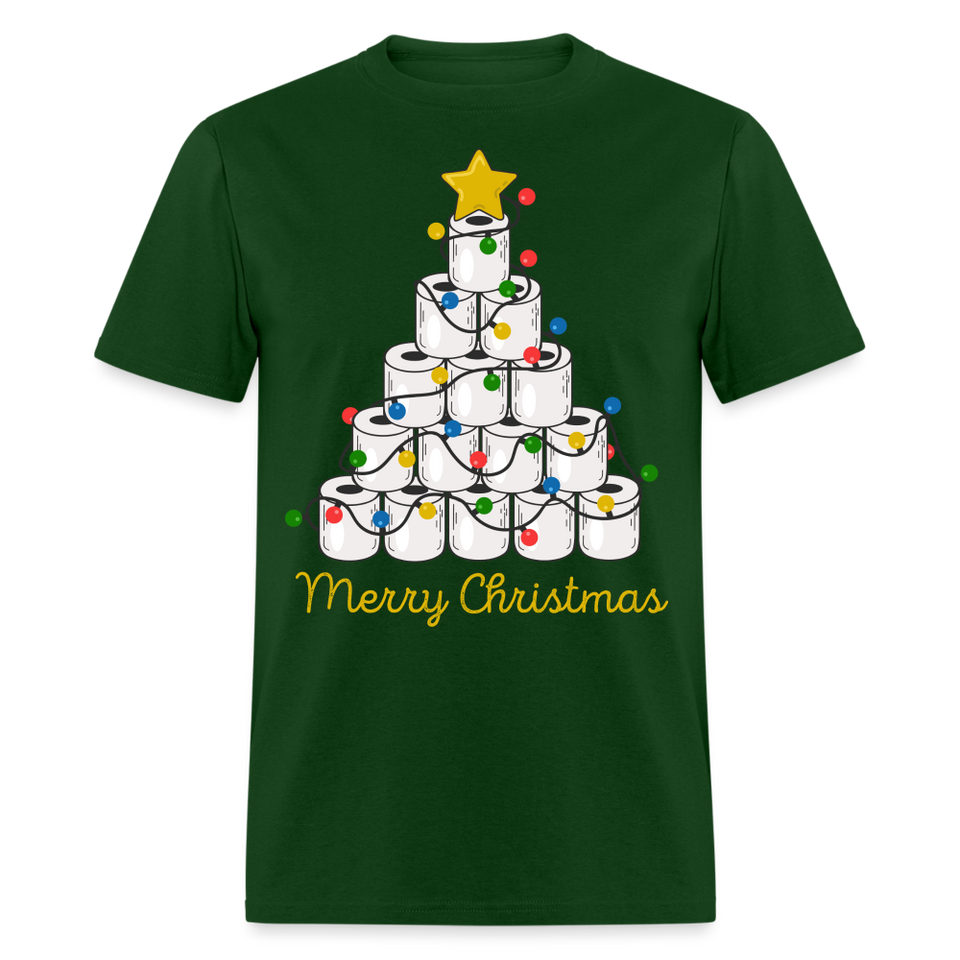 Funny Merry Quarantine Christmas Toilet Paper shirt Xmas Family T-Shirt - forest green