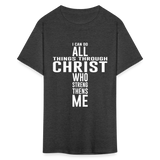 I can do all things through christ shirt Catholic Religious Lord Jesus T-Shirt - heather black