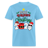 Merry Quarantine Christmas 2024 shirt Santa with face mask T-Shirt size S-6XL - aquatic blue