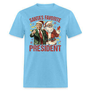 Santa's Favorite President shirt President Trump Christmas T-shirt size S-6XL - aquatic blue