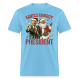 Santa's Favorite President shirt President Trump Christmas T-shirt size S-6XL - aquatic blue