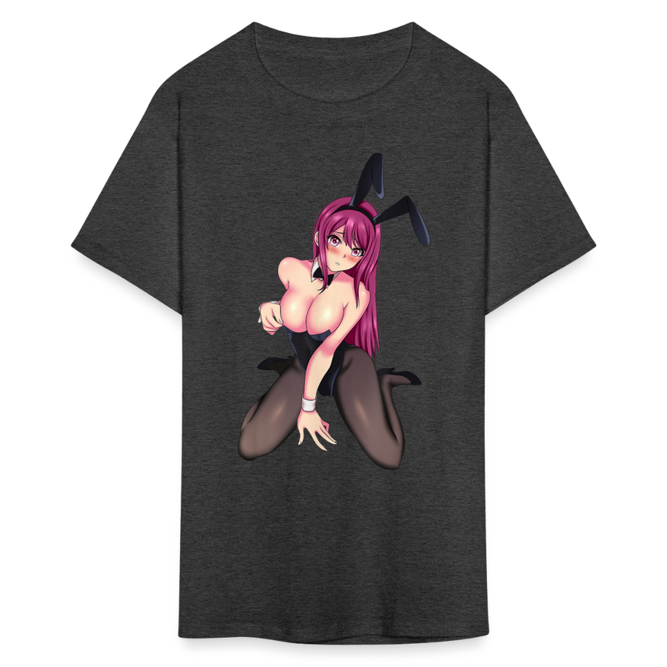 Perfect Pretty Playgirl Anime shirt Bunny Sexy Girl Ahegao Hentai Ecchi T-Shirt - heather black