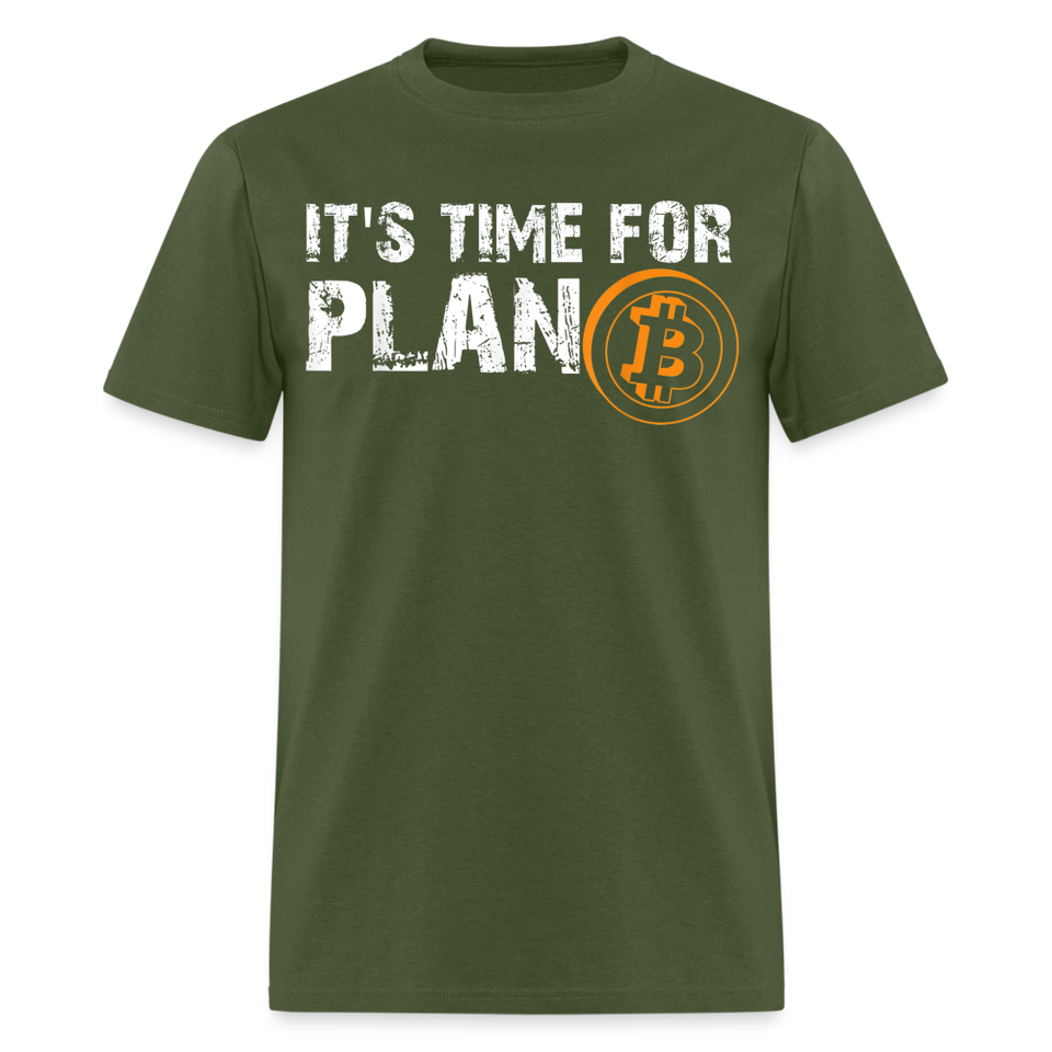 Bitcoin its time for plan B shirt Crypto Currency Traders T-Shirt Size S-6XL - military green