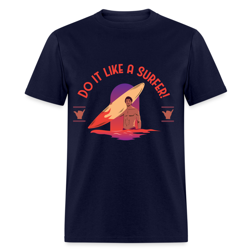 Do It Like a Surfer shirt Surfboard Surfing Sunset T-Shirt Size S-6XL - navy