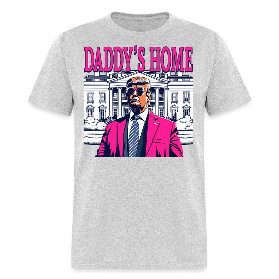 Funny Daddy's Home Trump Pink 2024 Take America Back 2024 T-Shirt - heather gray