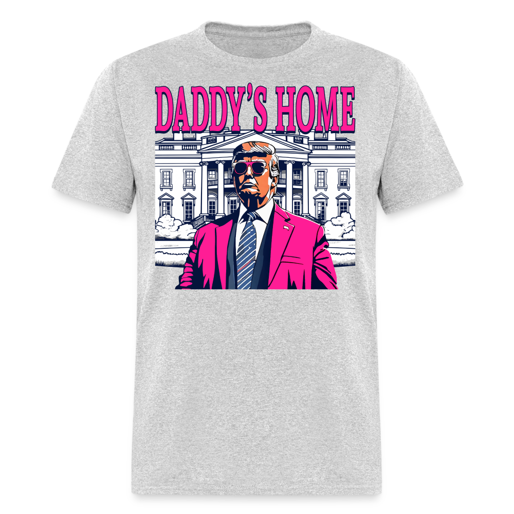 Funny Daddy's Home Trump Pink 2024 Take America Back 2024 T-Shirt - heather gray