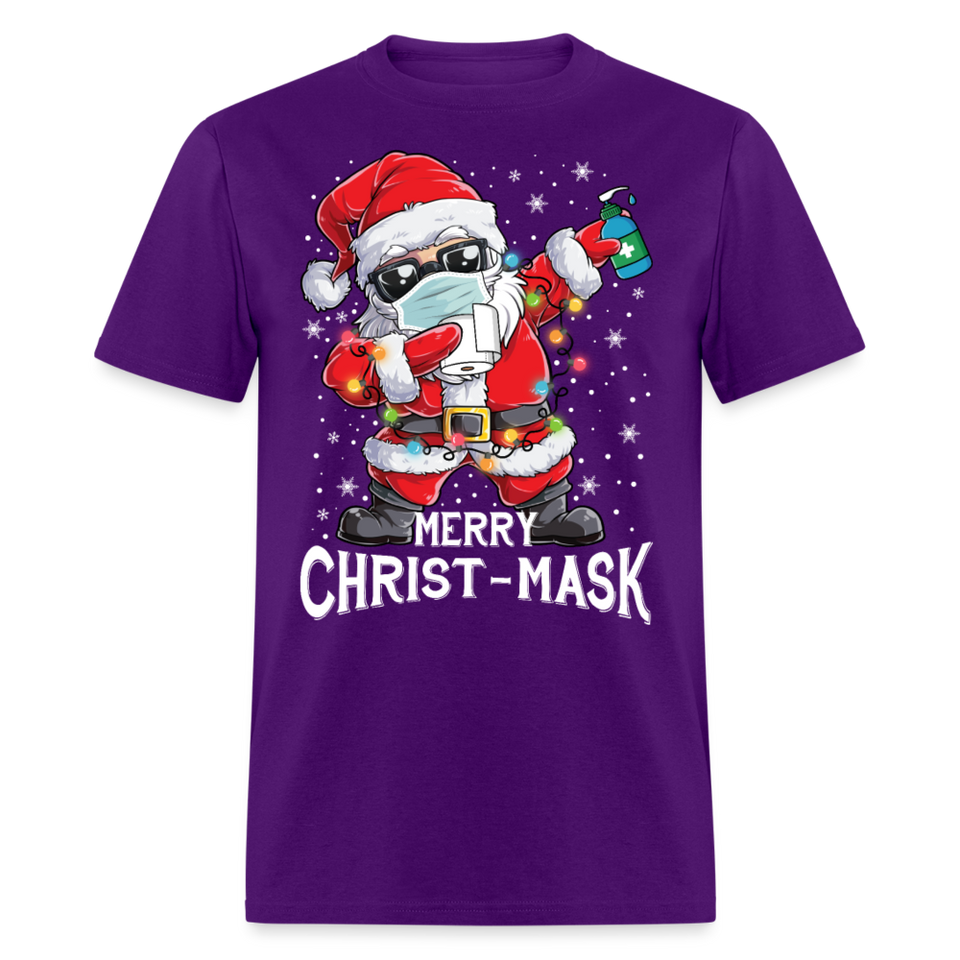 Merry Christmask Toilet Paper shirt Dabbing Santa Funny Christmas T-shirt S-6XL - purple