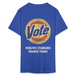 Anti-Trump Vote Shirt Removes Stubborn Orange Stains Funny Detergent T-Shirt - royal blue