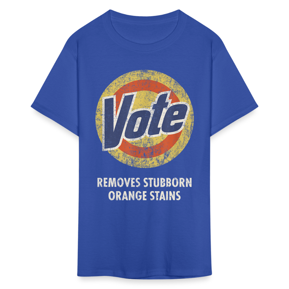 Anti-Trump Vote Shirt Removes Stubborn Orange Stains Funny Detergent T-Shirt - royal blue