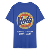 Anti-Trump Vote Shirt Removes Stubborn Orange Stains Funny Detergent T-Shirt - royal blue