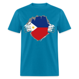 Philippines Flag shirt Filipino T-Shirt Rips Open size S-6XL - turquoise