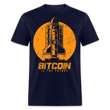 Bitcoin is The Future shirt BTC Spaceship Crypto Currency T-Shirt size S-6XL - navy