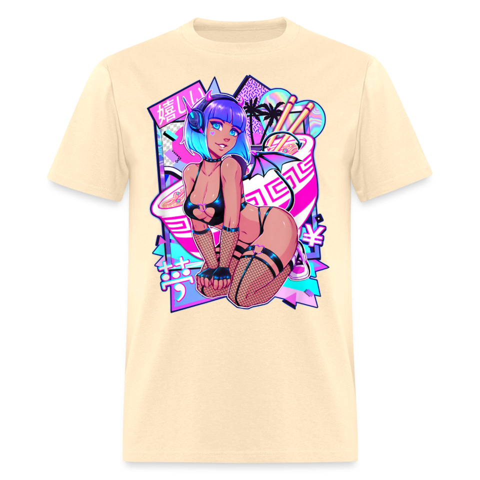 Pretty Anime Cute Demon shirt Sexy Devil Girl Ahegao Hentai Ecchi T-Shirt - natural