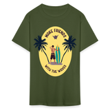 Make Friends with the Waves shirt Beach Surfing Lover T-Shirt Size S-6XL - military green